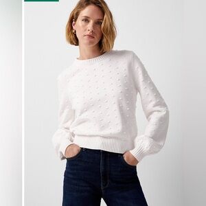 SIMONS CONTEMPORAINE edited modern fashion Puff-sleeve pompom sweater size large